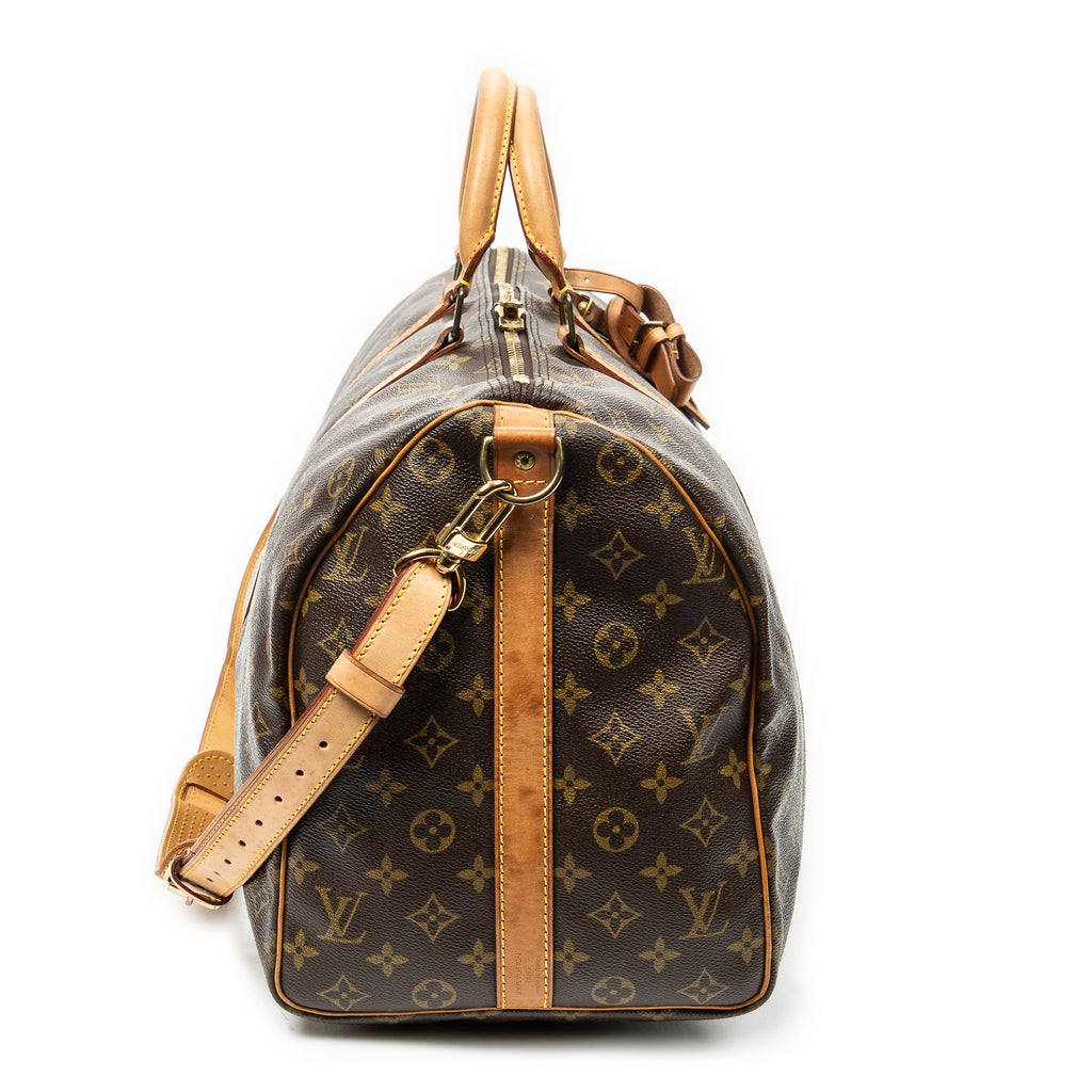 Travel Bag Keepall Bandouliere 50 Brown Monogram Canvas