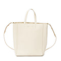 Shoulder Bag Small Vertical Cabas Tote White Grained Calfskin Leather