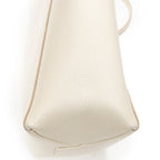 Shoulder Bag Small Vertical Cabas Tote White Grained Calfskin Leather