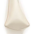 Shoulder Bag Small Vertical Cabas Tote White Grained Calfskin Leather