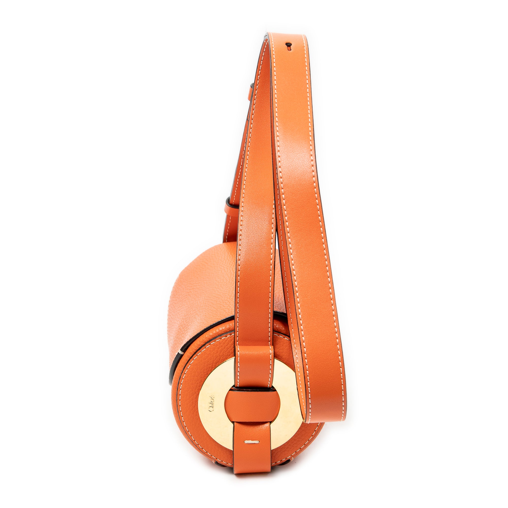 Shoulder Bag Mini Darryl Orange Grained Calfskin Leather