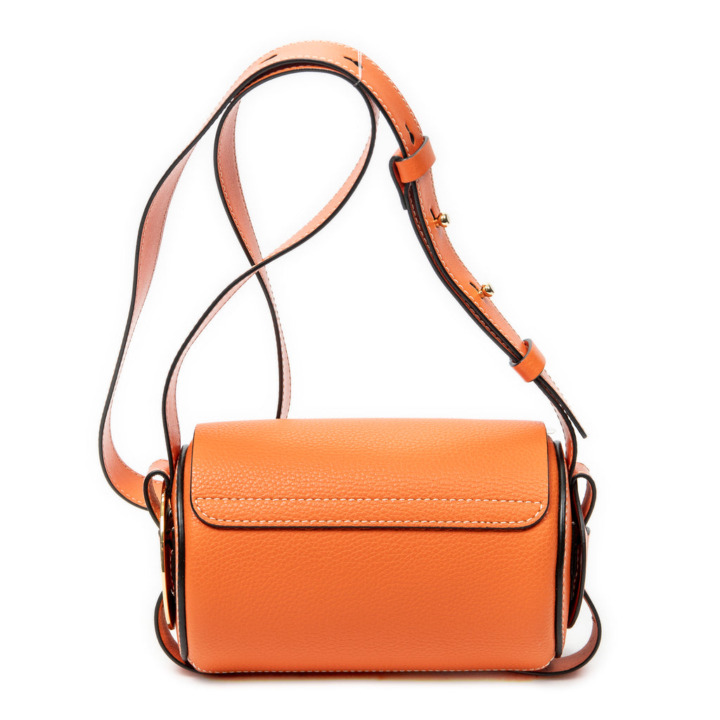 Shoulder Bag Mini Darryl Orange Grained Calfskin Leather