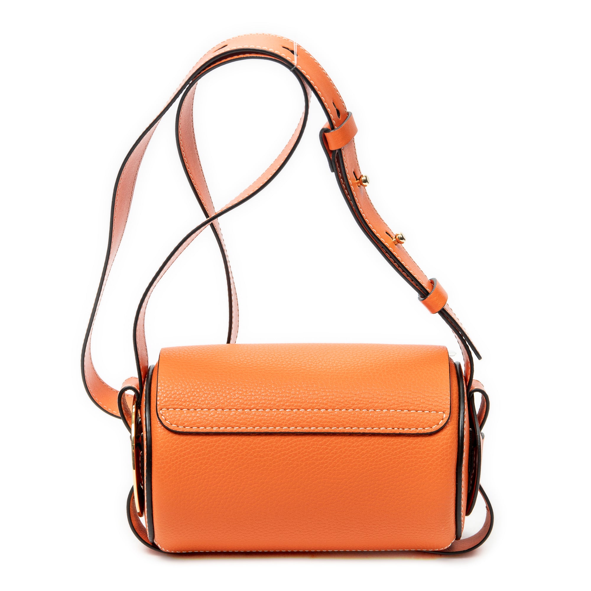 Shoulder Bag Mini Darryl Orange Grained Calfskin Leather