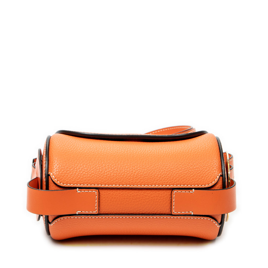 Shoulder Bag Mini Darryl Orange Grained Calfskin Leather