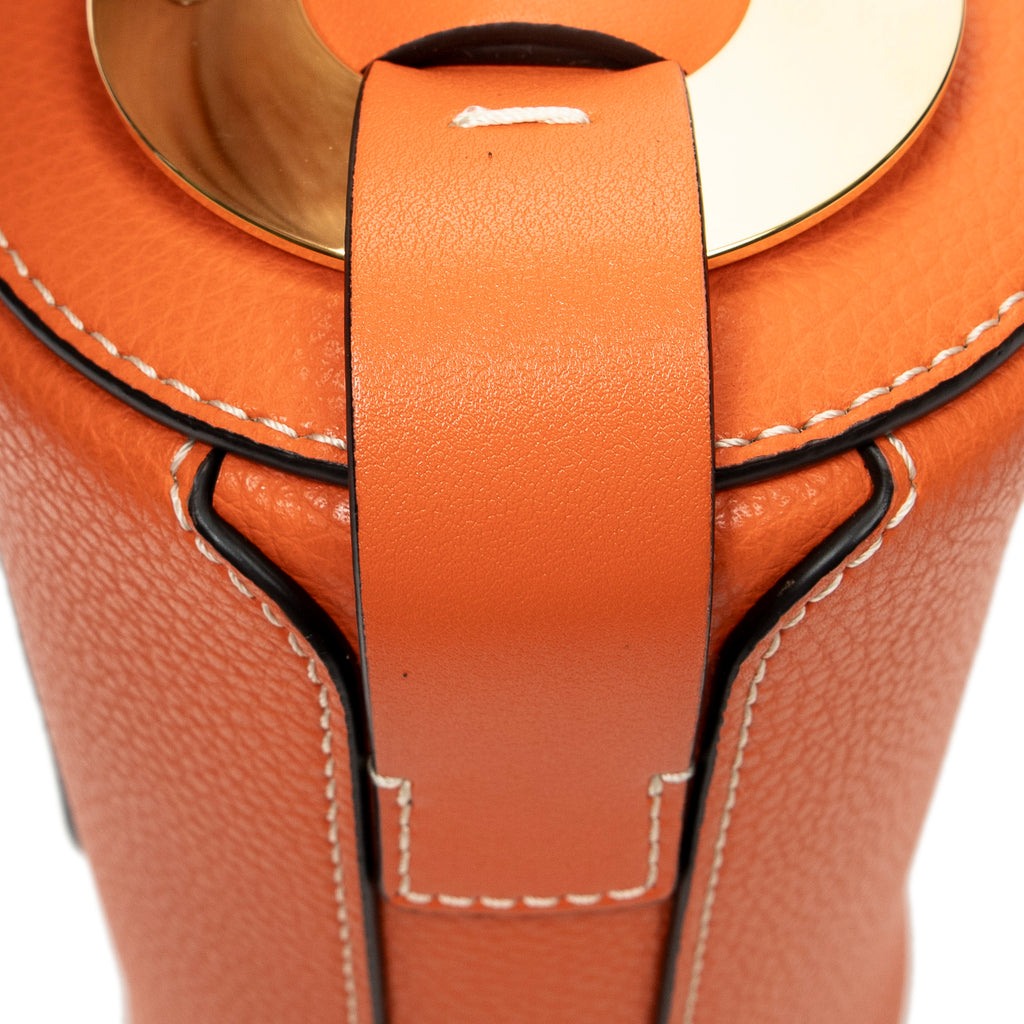 Shoulder Bag Mini Darryl Orange Grained Calfskin Leather