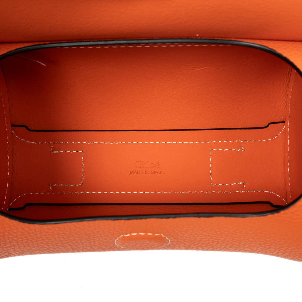 Shoulder Bag Mini Darryl Orange Grained Calfskin Leather