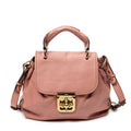 Shoulder Bag Elsie Satchel Pink Grained Calfskin Leather