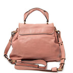 Shoulder Bag Elsie Satchel Pink Grained Calfskin Leather