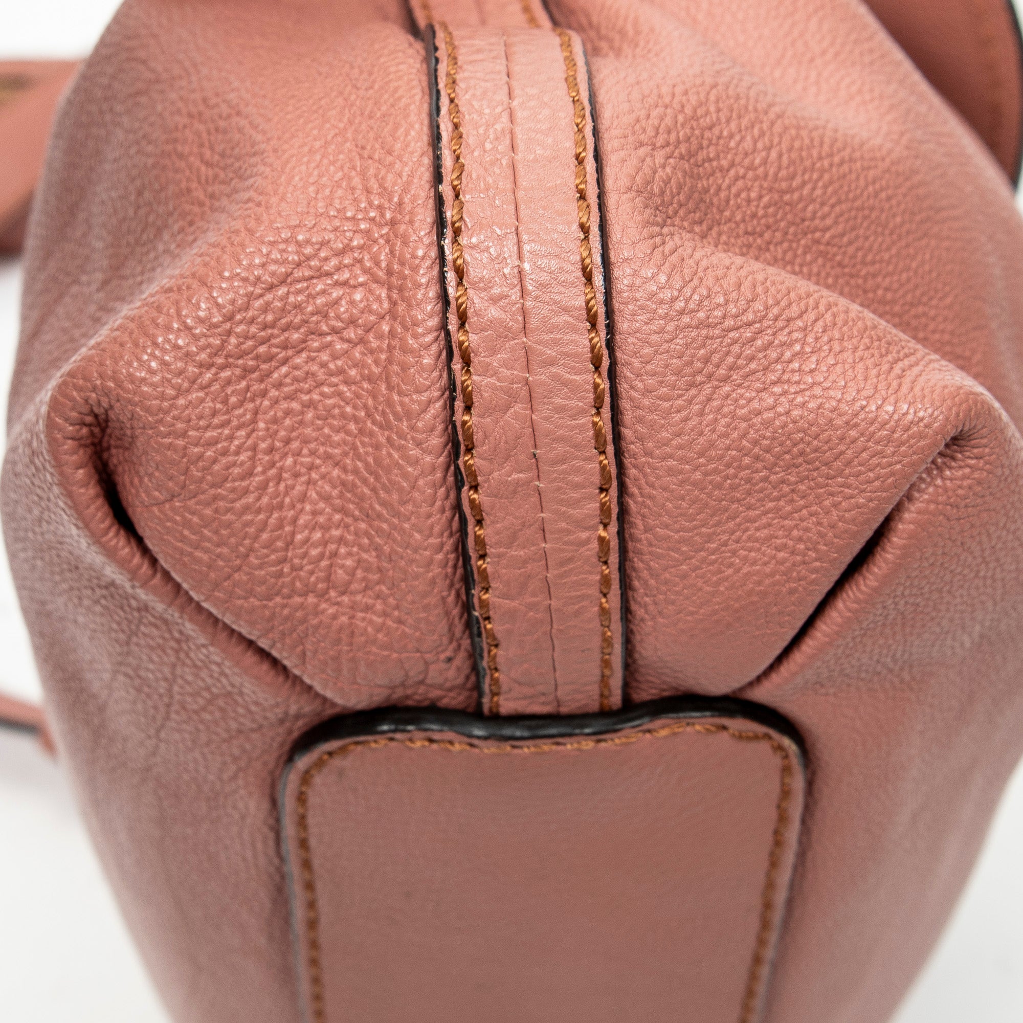 Shoulder Bag Elsie Satchel Pink Grained Calfskin Leather