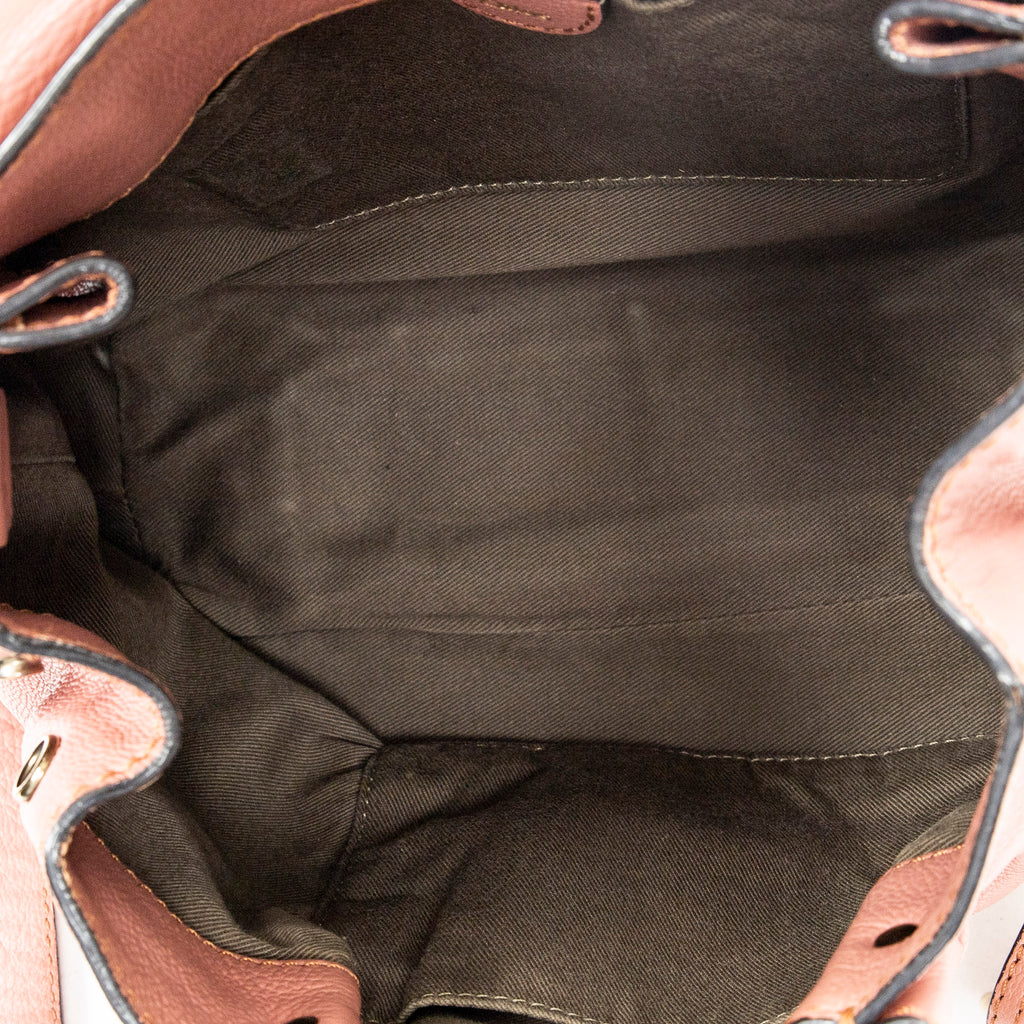 Shoulder Bag Elsie Satchel Pink Grained Calfskin Leather
