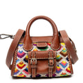 Shoulder Bag Mini Edith Wool Crochet Brown Wool Canvas