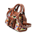 Shoulder Bag Mini Edith Wool Crochet Brown Wool Canvas