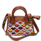 Shoulder Bag Mini Edith Wool Crochet Brown Wool Canvas