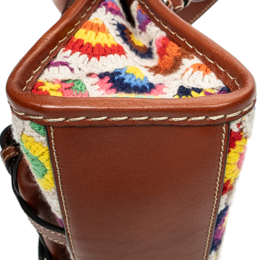 Shoulder Bag Mini Edith Wool Crochet Brown Wool Canvas