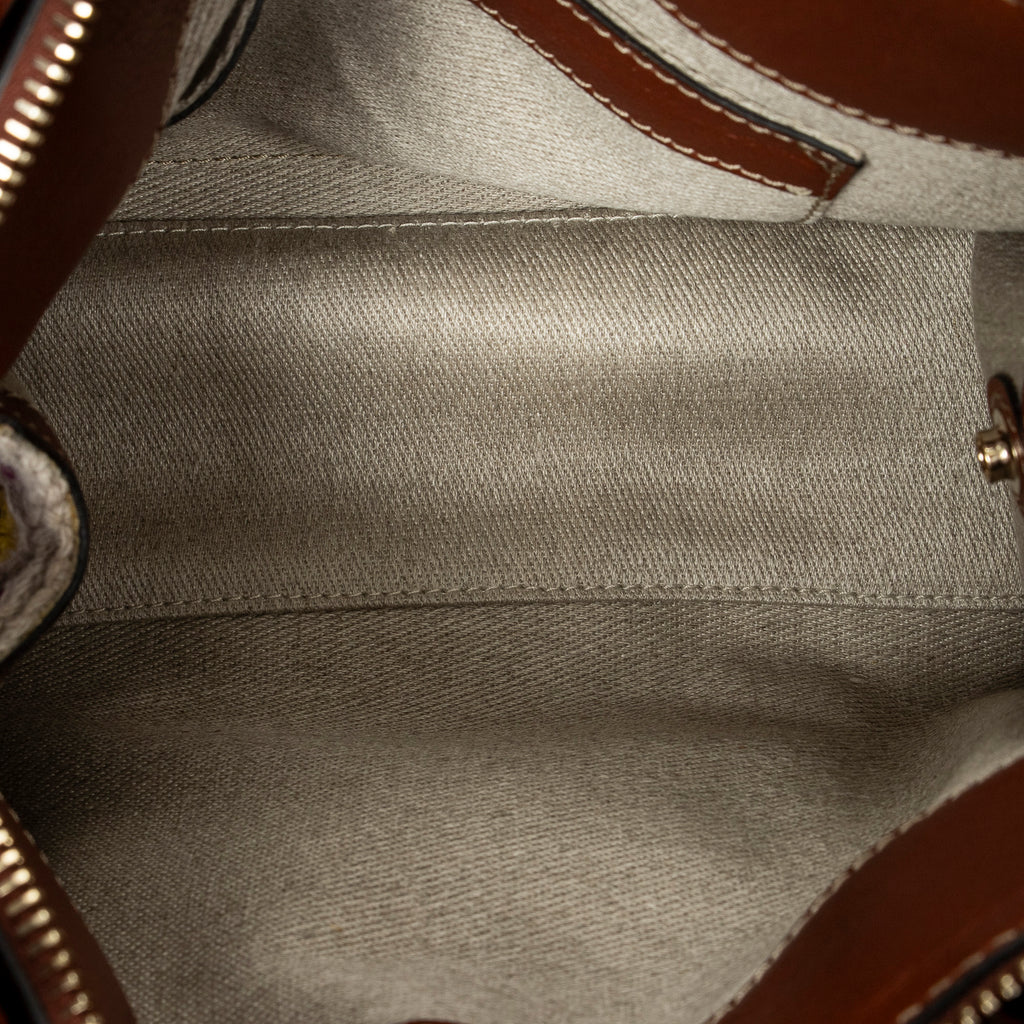 Shoulder Bag Mini Edith Wool Crochet Brown Wool Canvas