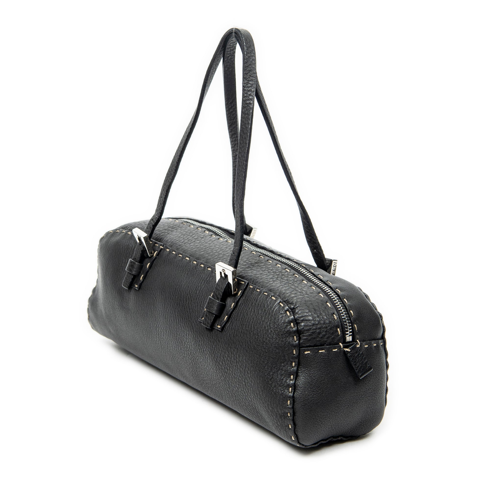Shoulder Bag Mini Bowling Black Selleria Leather