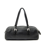 Shoulder Bag Mini Bowling Black Selleria Leather
