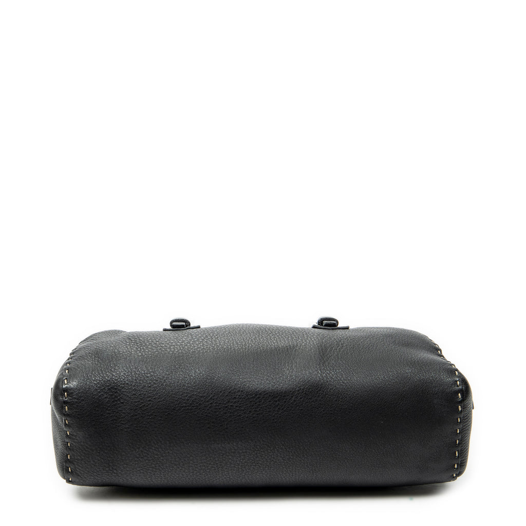 Shoulder Bag Mini Bowling Black Selleria Leather