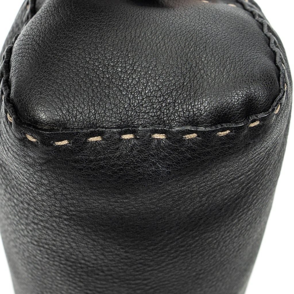 Shoulder Bag Mini Bowling Black Selleria Leather