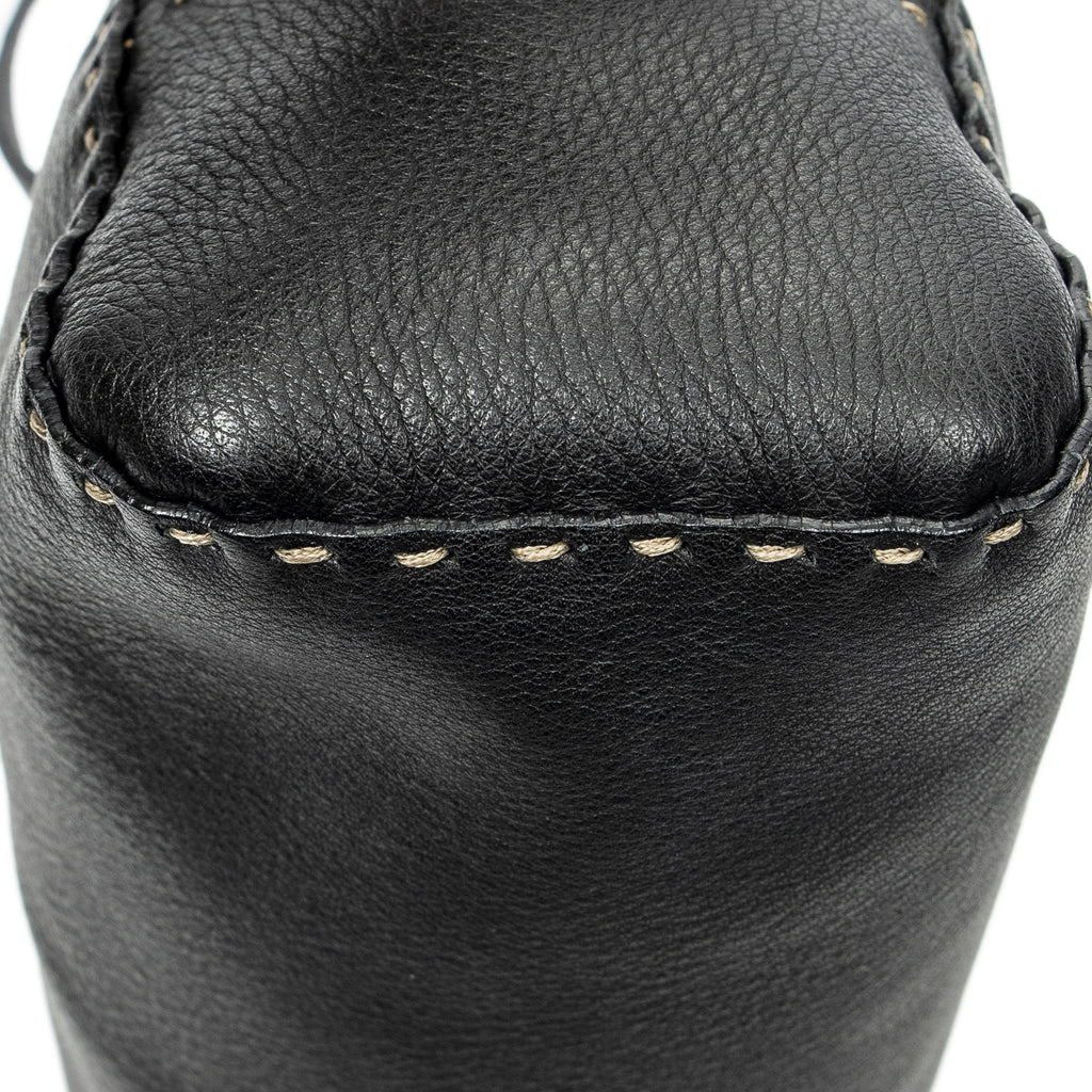 Shoulder Bag Mini Bowling Black Selleria Leather