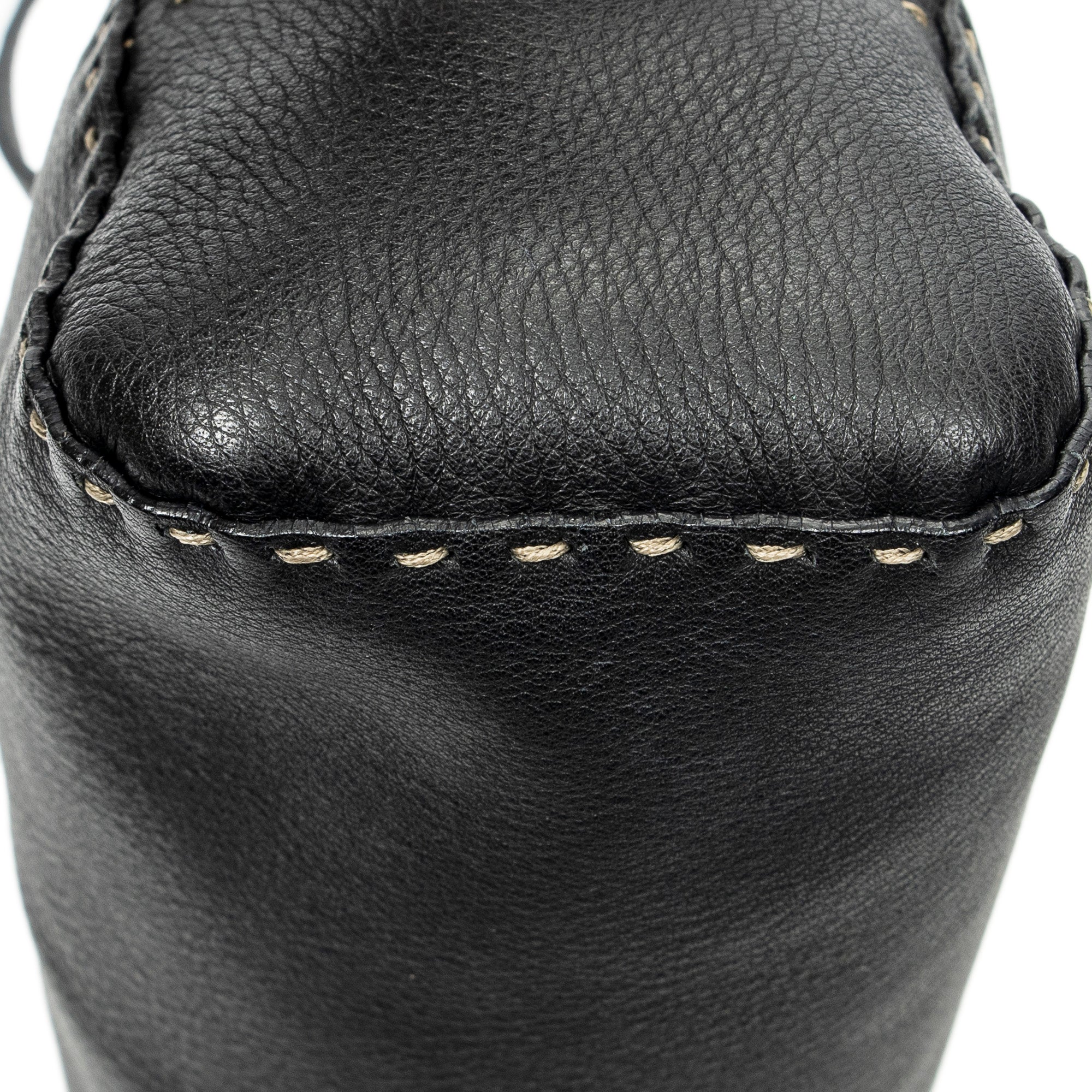 Shoulder Bag Mini Bowling Black Selleria Leather