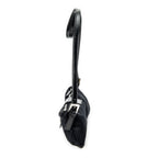 Shoulder Bag Rectangular Zip Pochette Black Jersey Canvas