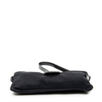 Shoulder Bag Rectangular Zip Pochette Black Jersey Canvas