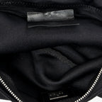 Shoulder Bag Rectangular Zip Pochette Black Jersey Canvas