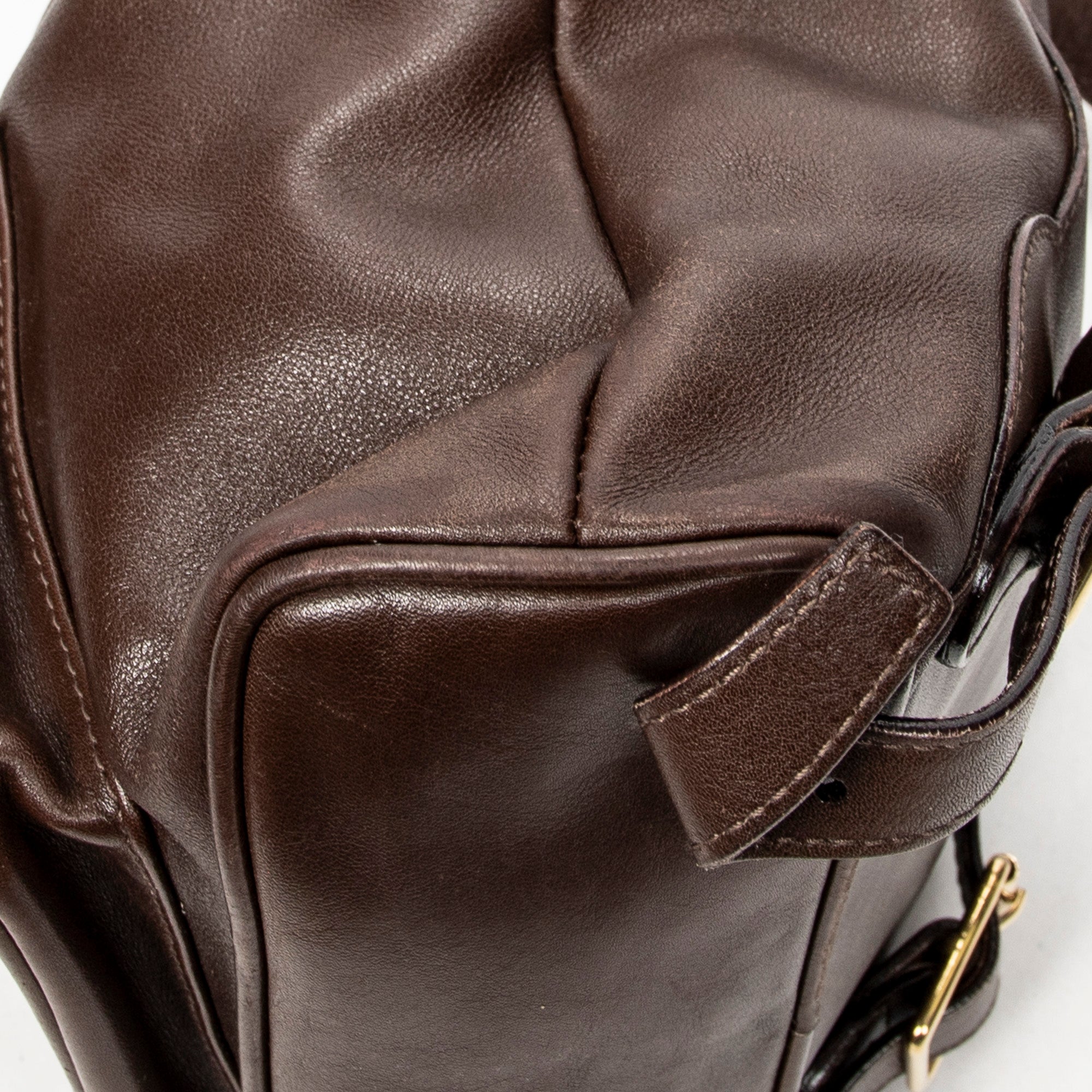 Backpack Mini Bamboo Backpack Dark Brown Calfskin Leather