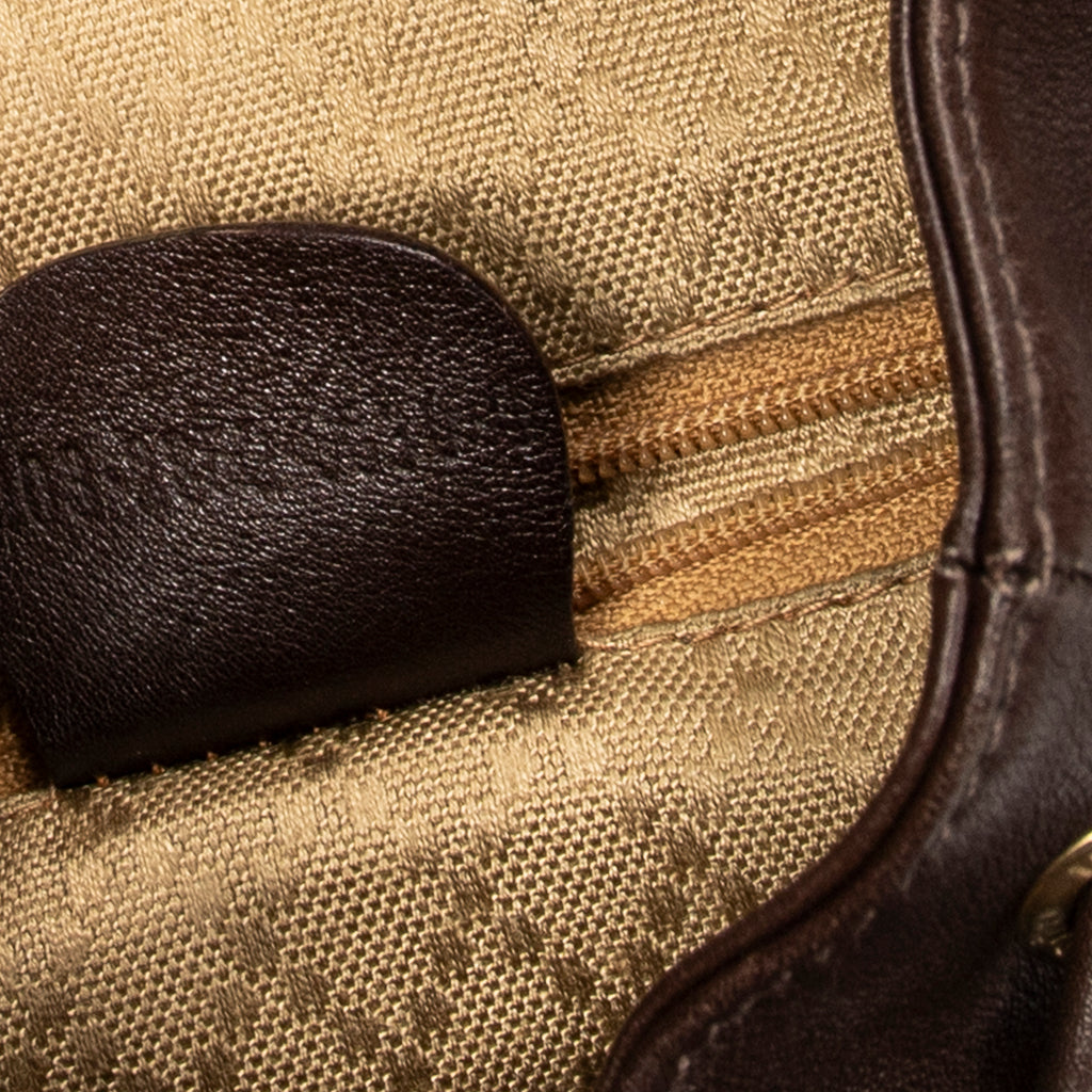 Backpack Mini Bamboo Backpack Dark Brown Calfskin Leather