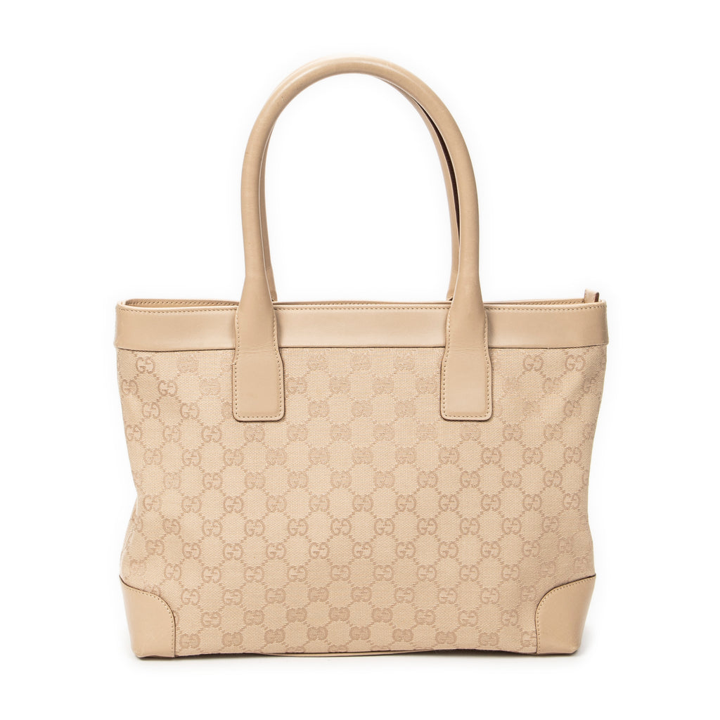 Shoulder Bag GG Zip Tote Beige Monogrammed Canvas