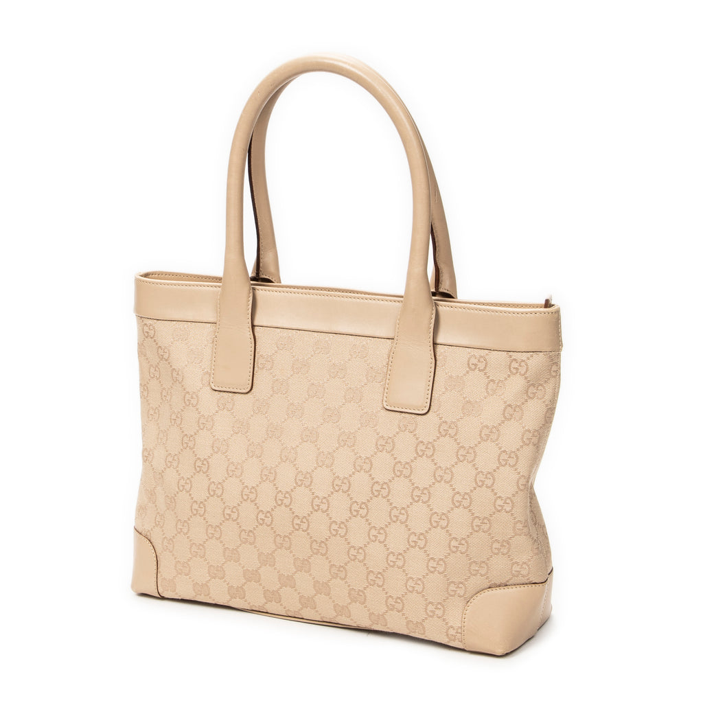 Shoulder Bag GG Zip Tote Beige Monogrammed Canvas