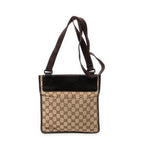 Shoulder Bag Small Flat Messenger Dark Brown Monogrammed Canvas