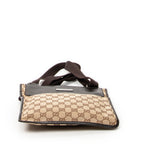 Shoulder Bag Small Flat Messenger Dark Brown Monogrammed Canvas