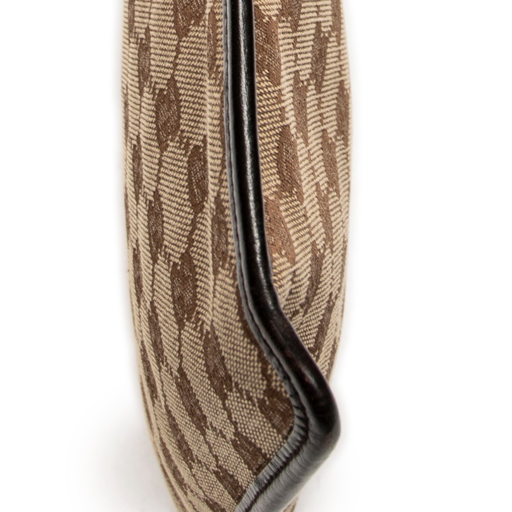 Shoulder Bag Small Flat Messenger Dark Brown Monogrammed Canvas