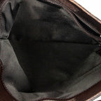 Shoulder Bag Small Flat Messenger Dark Brown Monogrammed Canvas