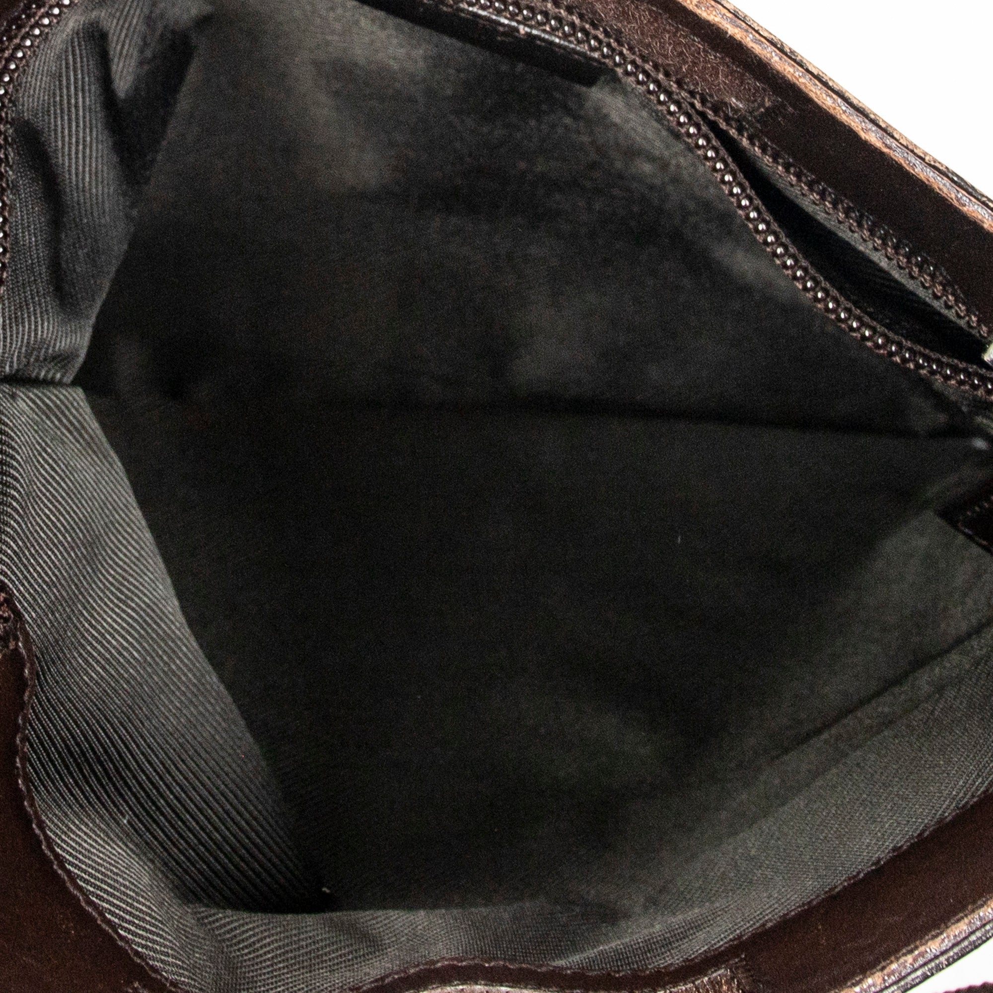 Shoulder Bag Small Flat Messenger Dark Brown Monogrammed Canvas