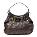 Shoulder Bag Large Queen Hobo Dark Brown Calfskin Leather