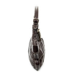 Shoulder Bag Large Queen Hobo Dark Brown Calfskin Leather