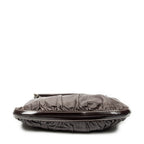 Shoulder Bag Large Queen Hobo Dark Brown Calfskin Leather