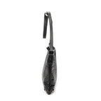 Bolso de hombro Abbey con anilla en D de piel repujada con Horsebit, negro