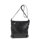 Bolso de hombro Abbey con anilla en D de piel repujada con Horsebit, negro