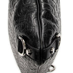 Shoulder Bag Abbey D-Ring Crossbody Black Horsebit Embossed Leather