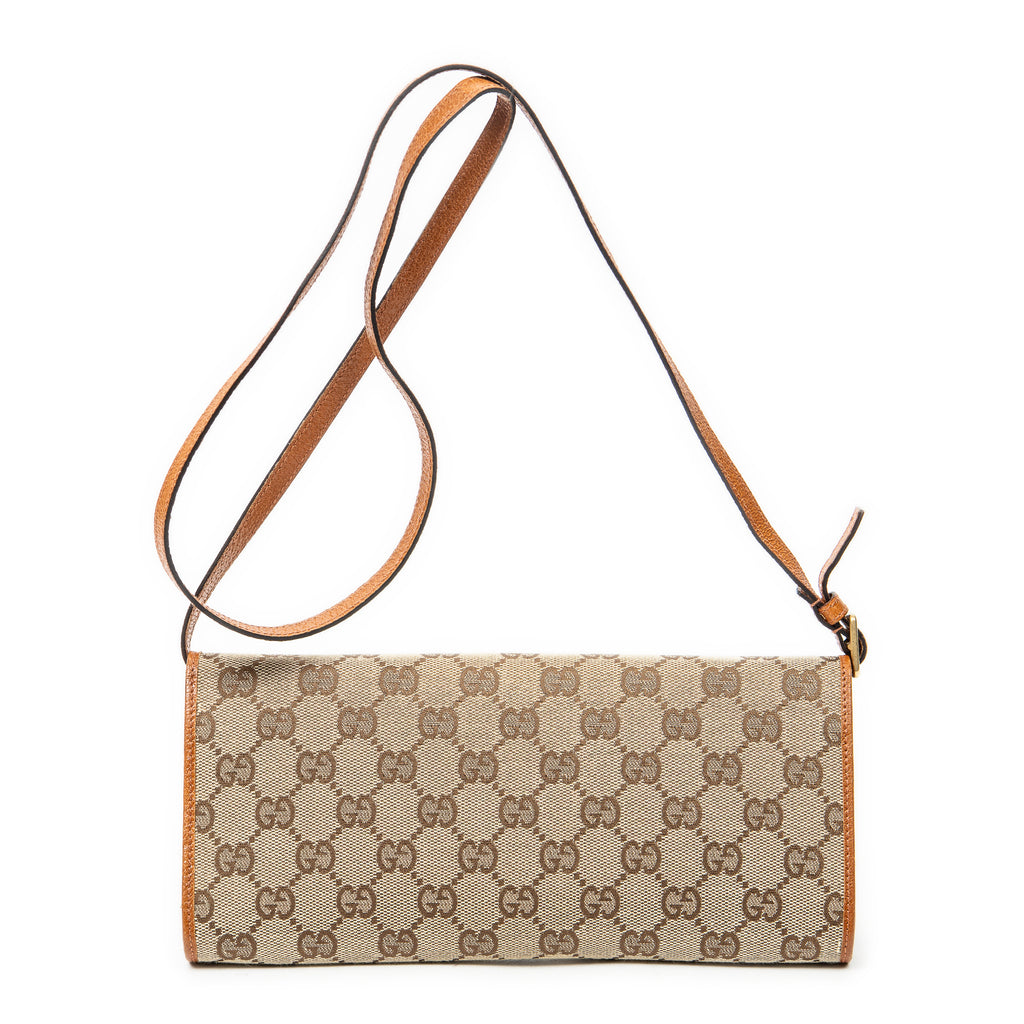 Shoulder Bag Bamboo Clutch Brown Monogrammed Canvas