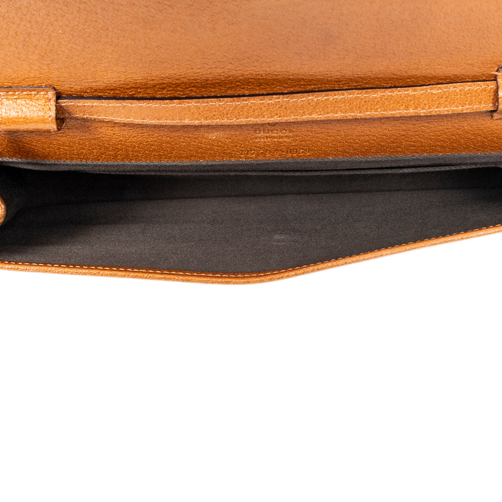 Shoulder Bag Bamboo Clutch Brown Monogrammed Canvas