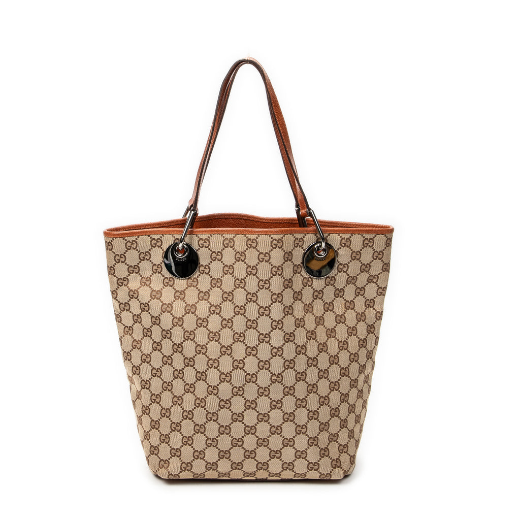 Shoulder Bag Eclipse Tall Tote Orange Monogrammed Canvas