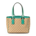 Shoulder Bag Small Shoulder Tote Teal Monogrammed Canvas