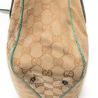 Shoulder Bag Small Shoulder Tote Teal Monogrammed Canvas