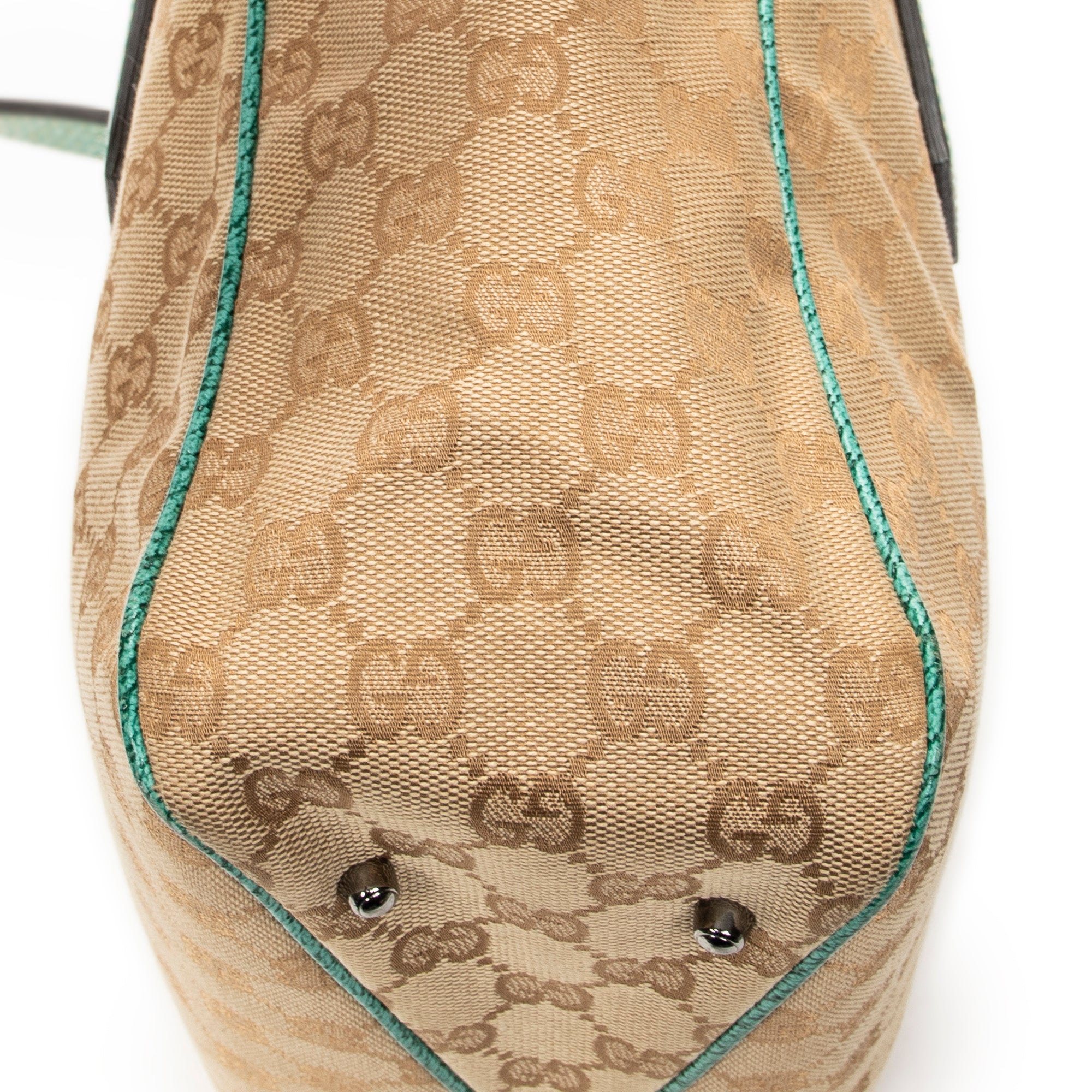 Shoulder Bag Small Shoulder Tote Teal Monogrammed Canvas