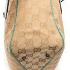 Shoulder Bag Small Shoulder Tote Teal Monogrammed Canvas